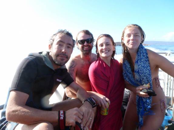 Voltando do ótimo mergulho na cratera semi-submersa de Molokini, na costa de Maui, no Havaí